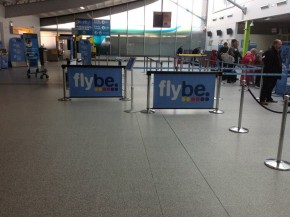 Q-Banner Belt Stanchion Banners at an Airport