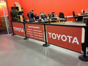 Q-Banner Toyota Retail Belt Post Billboard Queue Line Sign