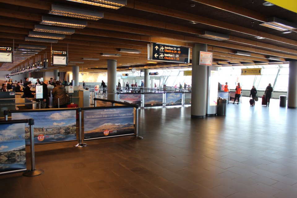 Q-Banner Stanchion Signs At An Airport