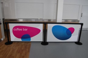 Q-Banner Stanchion Billboard @ Coffee Bar Restaurant