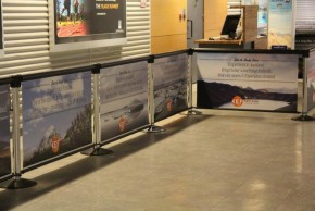 Q-Banner Custom Billboard System for Use in Airports and Musuems