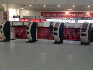 Q-Banner Custom Stanchion Display at an Airport