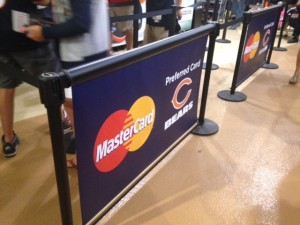 Q-Banner Custom Belt Stanchion Billboard At The Chicago Bears Stadium