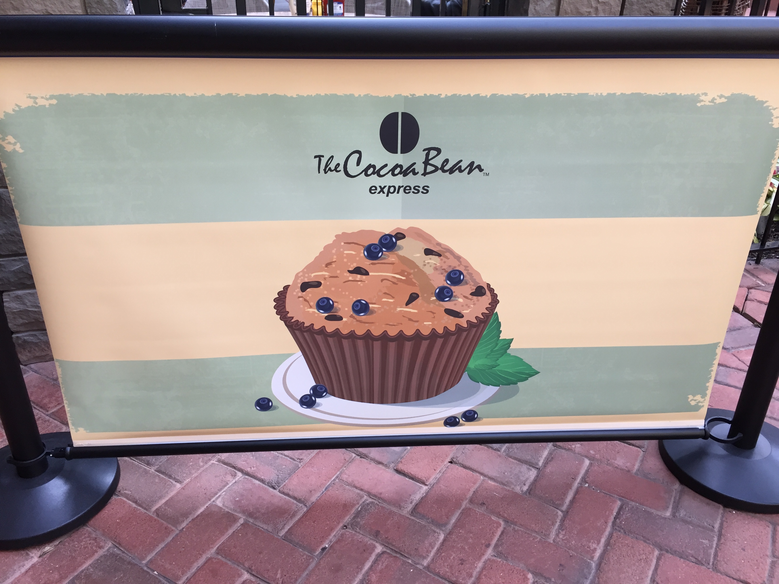 Muffin Q-Banner Display at Cocoa Bean Cafe